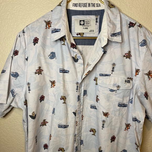 Salty Crew Bonzarelly Blue Icon Short Sleeve Button Up - Picture 3 of 8